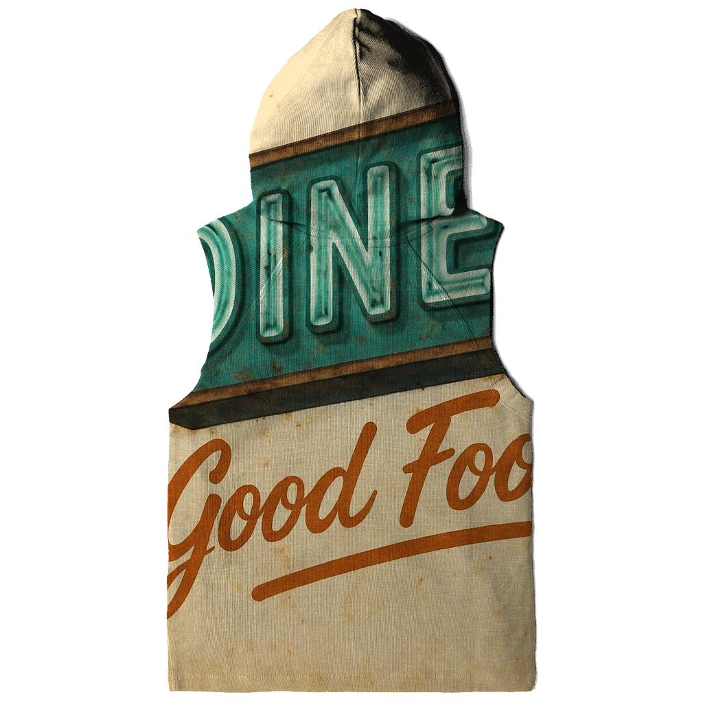 Distressed Diner Neon Sign designer hoodies