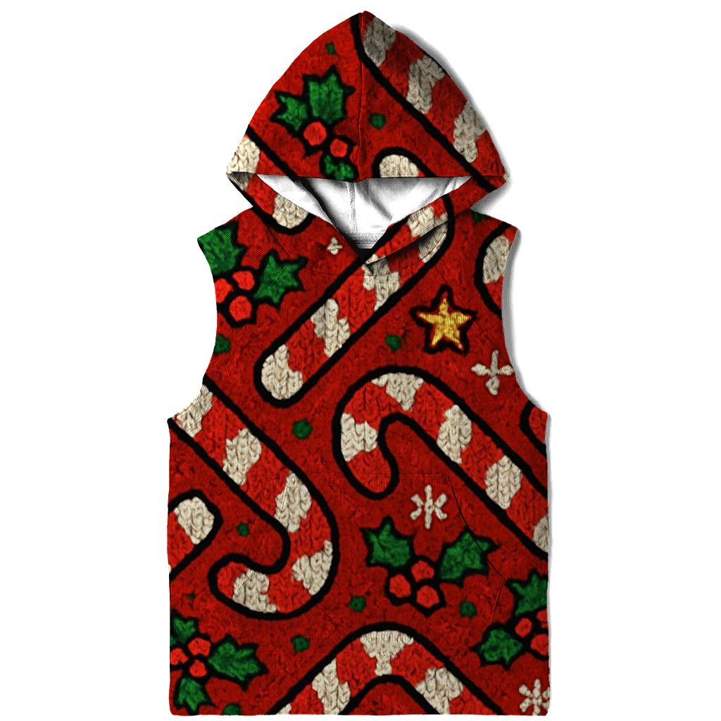 Kitschy Candy Cane Herringbone Design designer hoodies