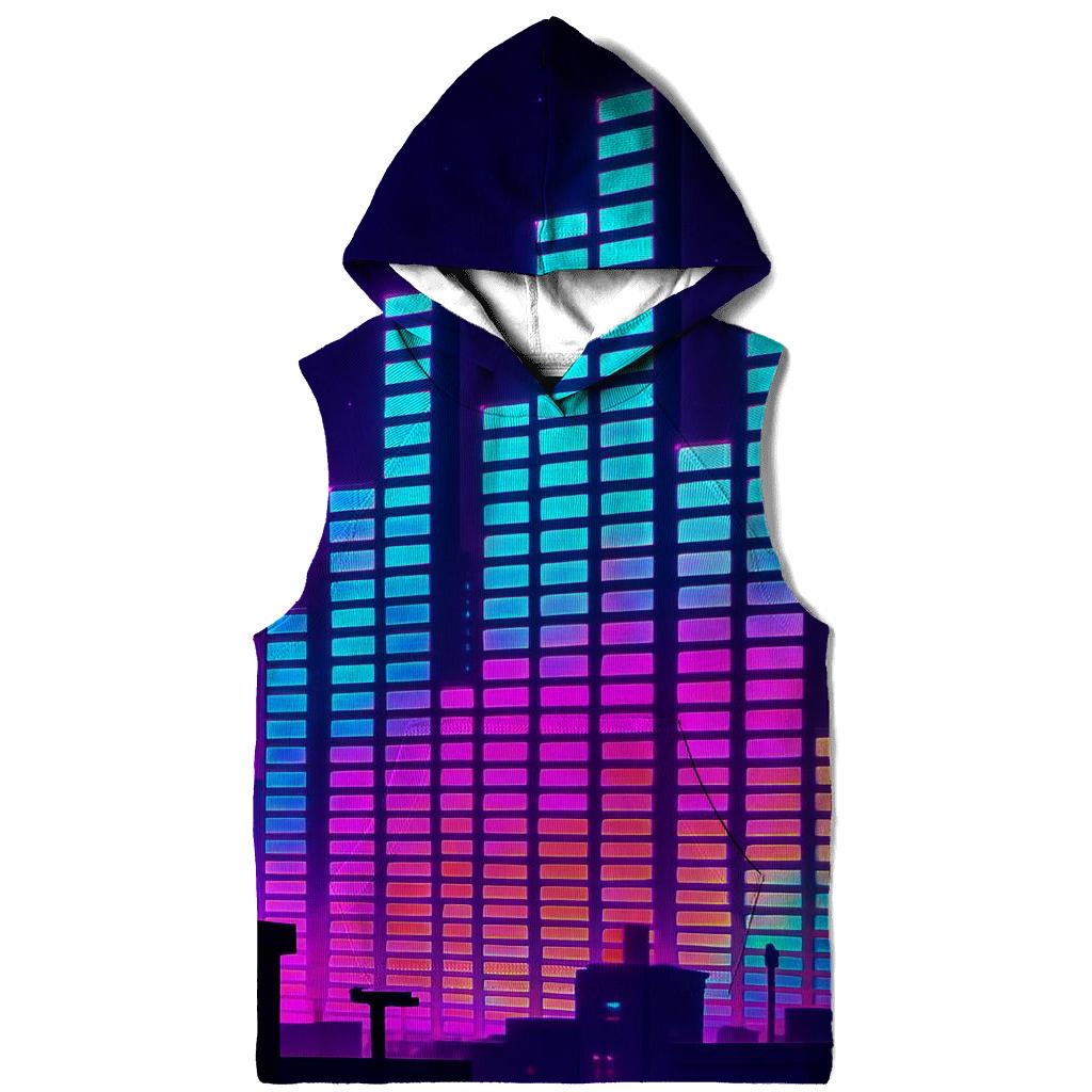 Neon Equalizer Skyline designer hoodies