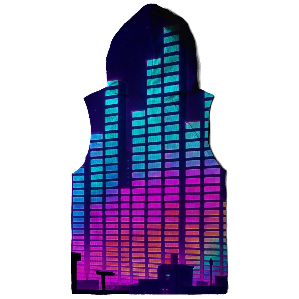 Neon Equalizer Skyline designer hoodies