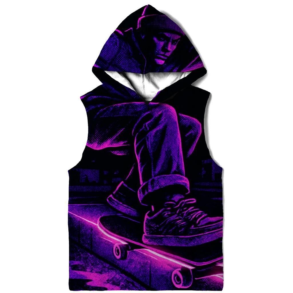 Neon Night Skate printed hoodies
