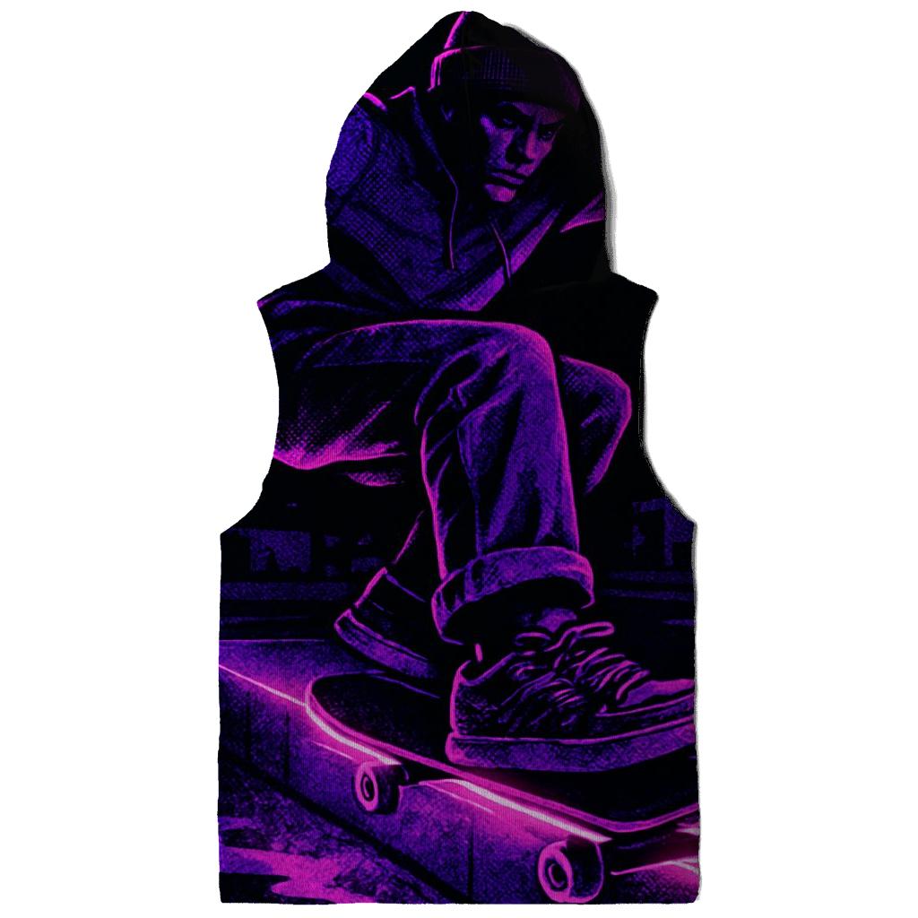 Neon Night Skate printed hoodies