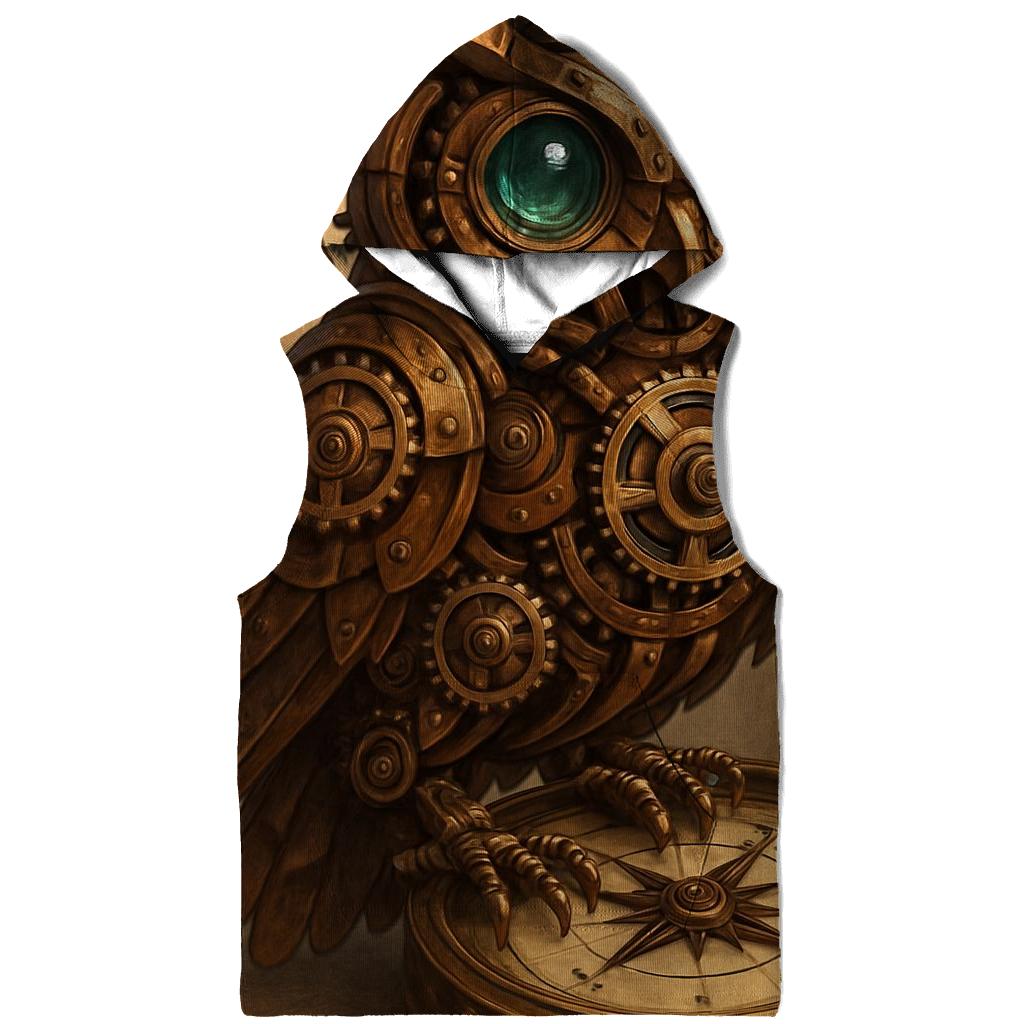Steampunk Mechanical Owl lightweight hoodies