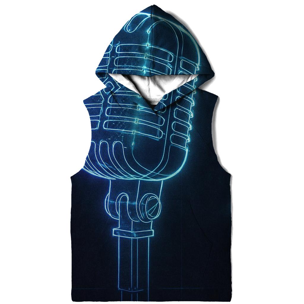 Microphone Neon Blueprint zip-up hoodies