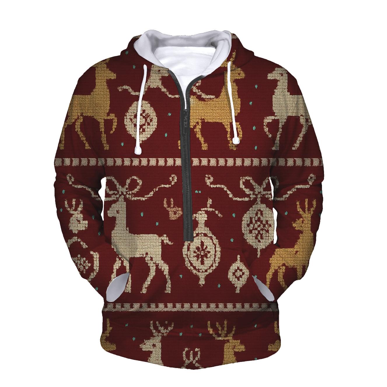 Reindeer Ribbon Carousel Design hoodie styles