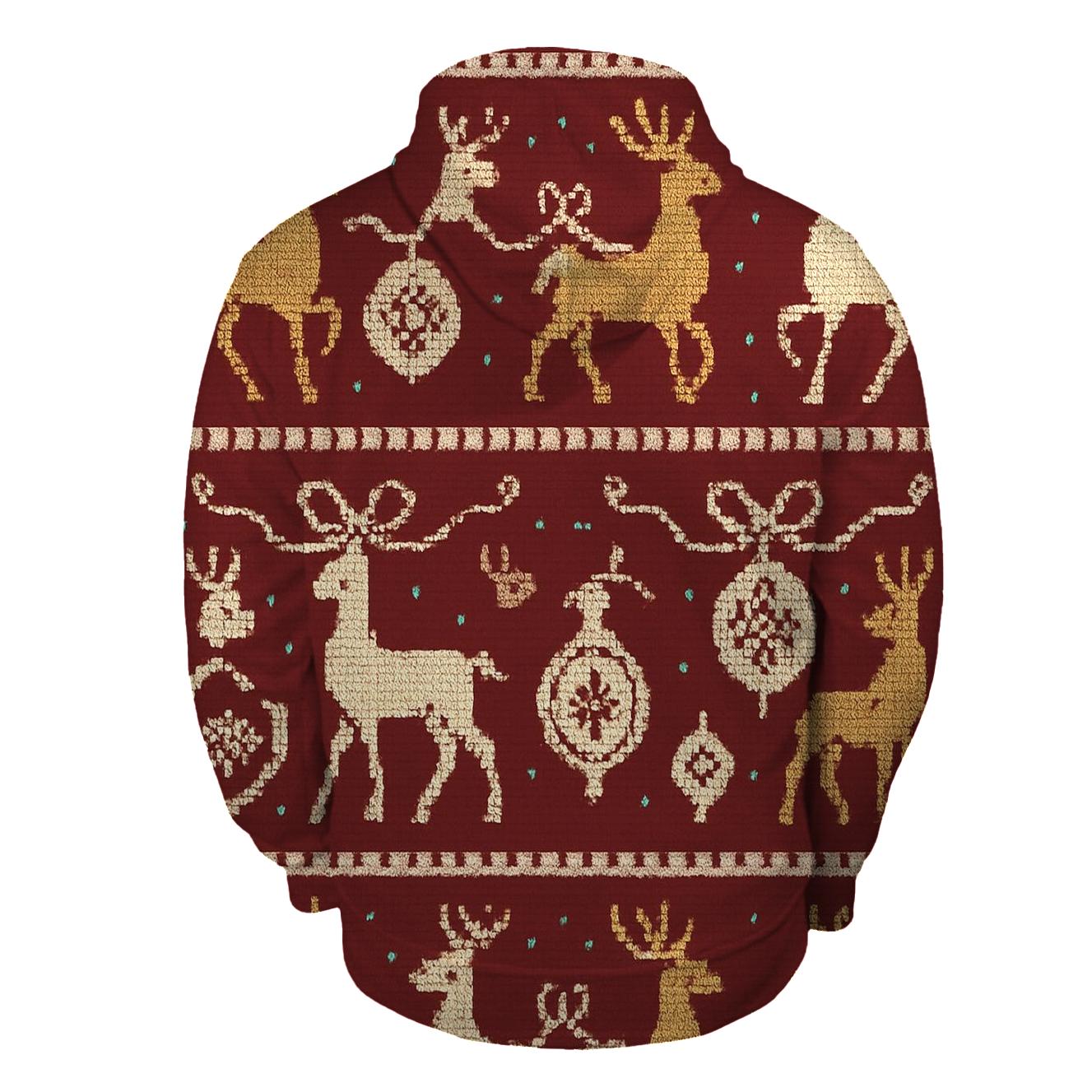 Reindeer Ribbon Carousel Design hoodie styles