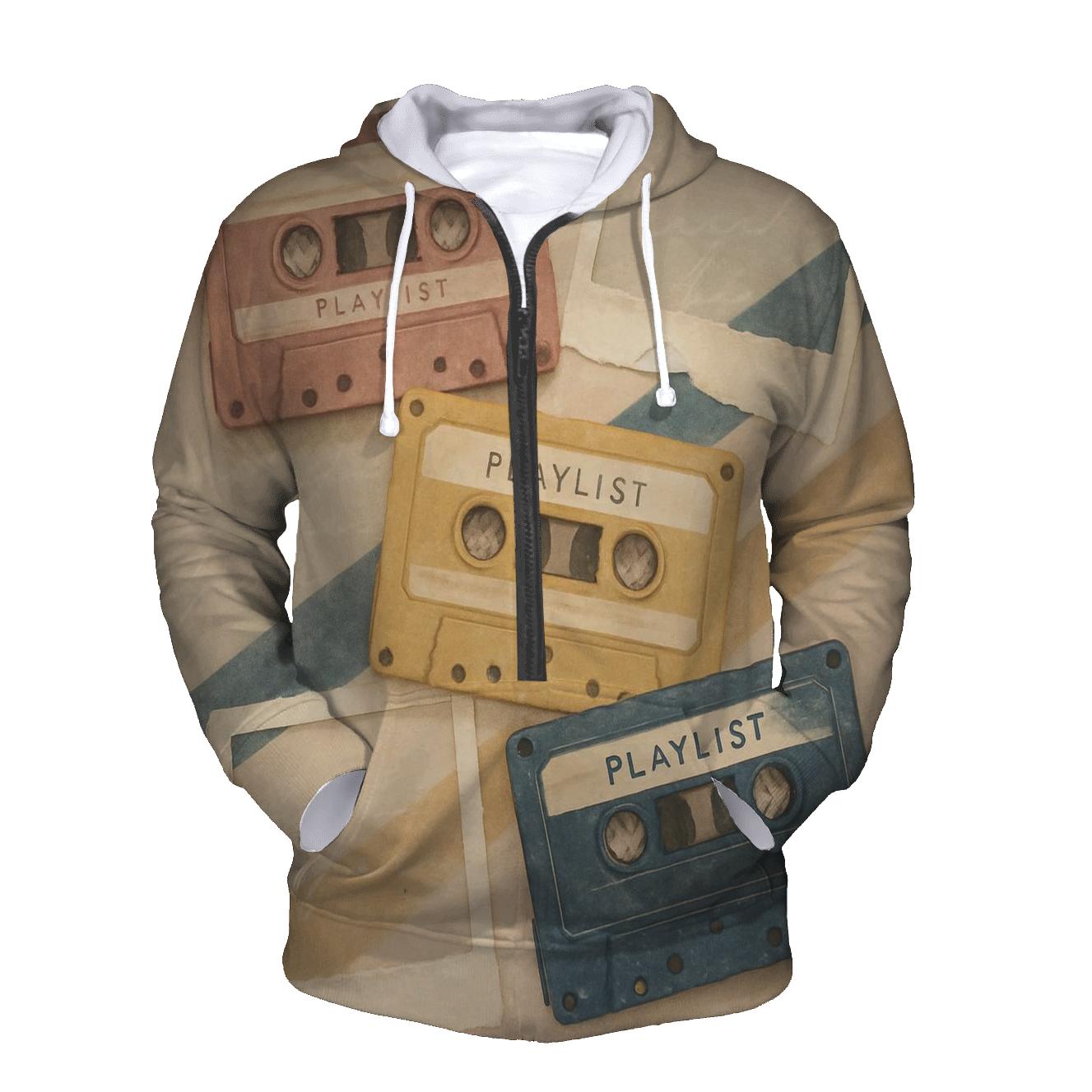 Retro Cassette Mixtape Collage graphic hoodies