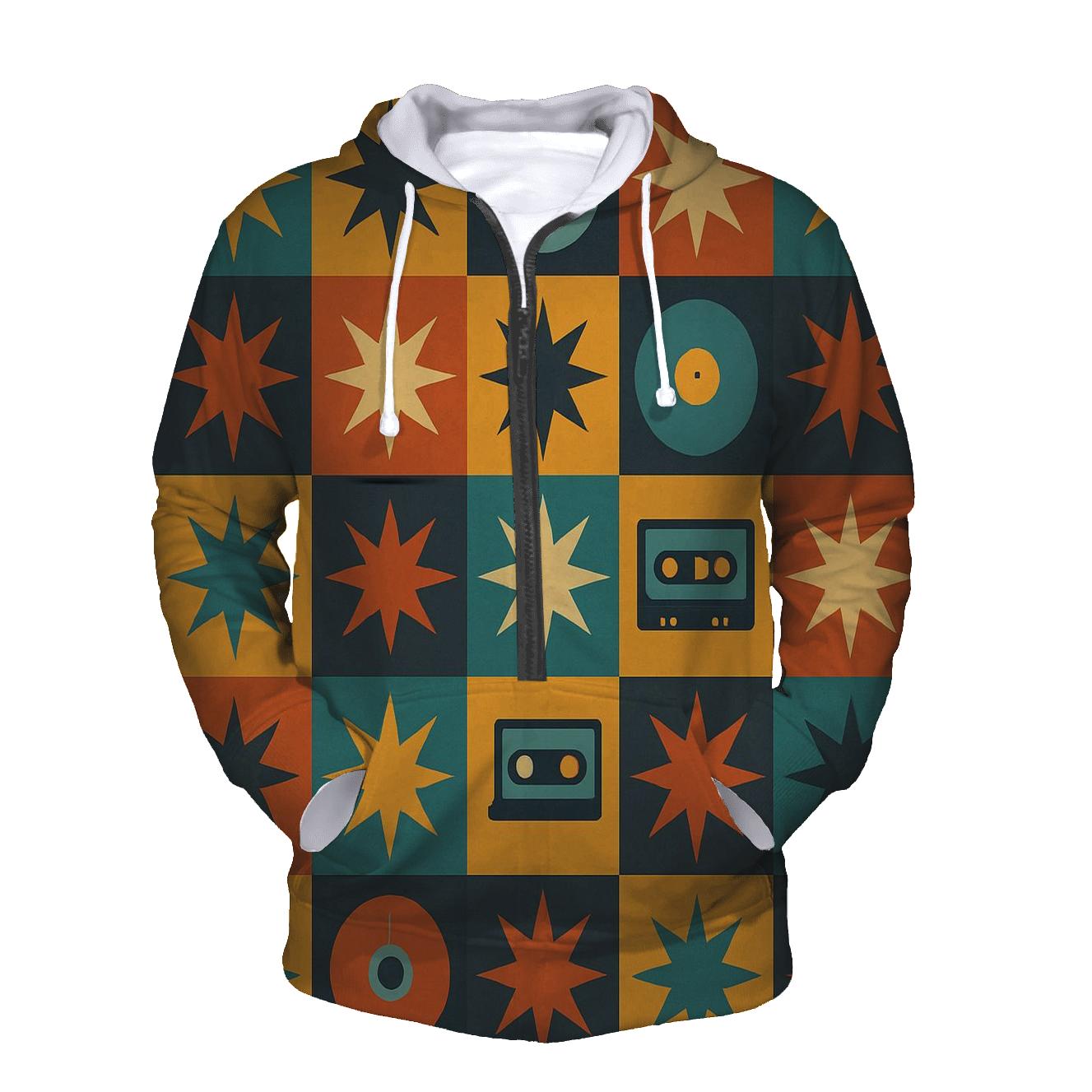 Funk Starburst Grid graphic hoodies