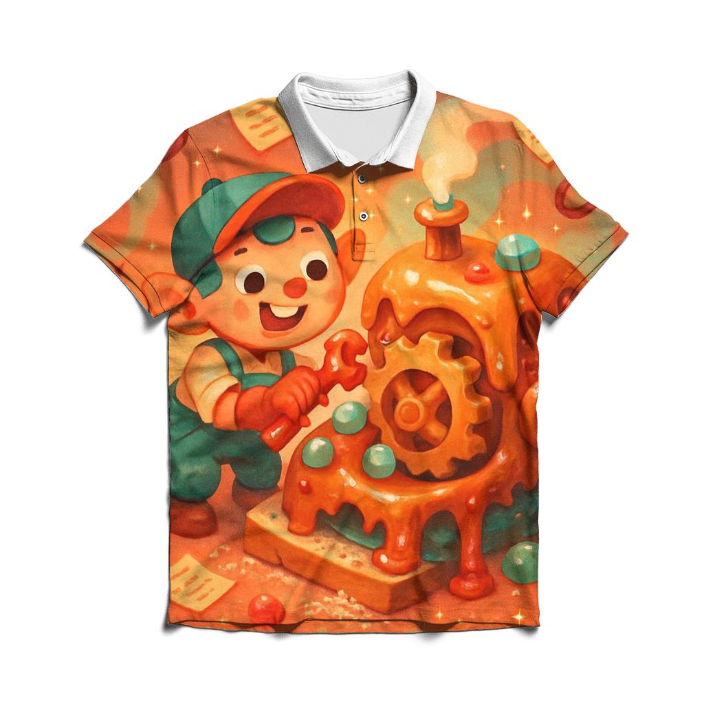 Candy Comet Mechanic custom polo shirts