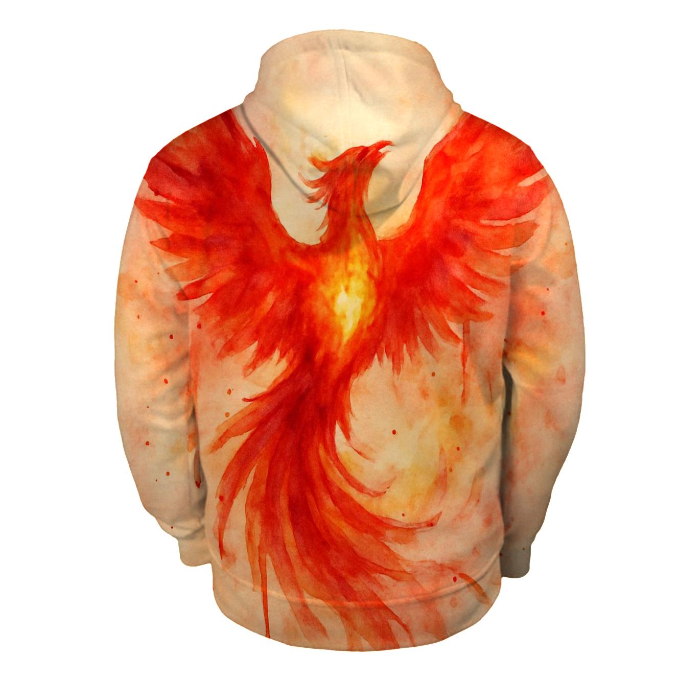 Watercolor Phoenix Rising graphic hoodies