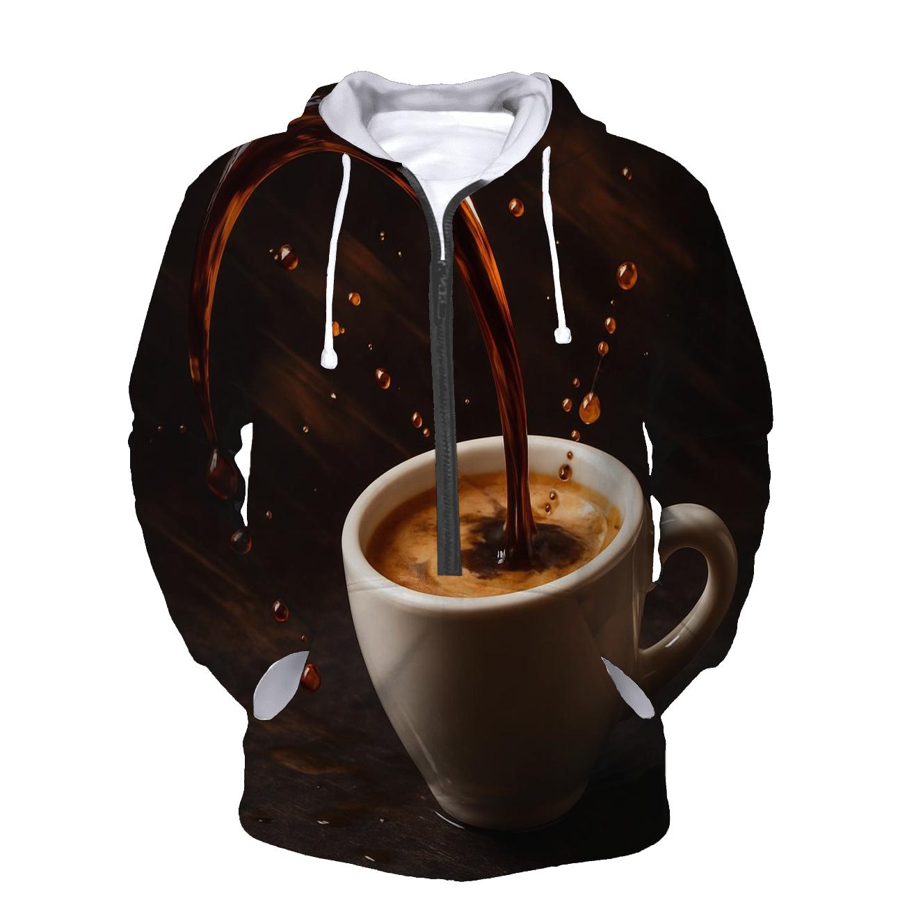 Espresso Arc Motion zip-up hoodies