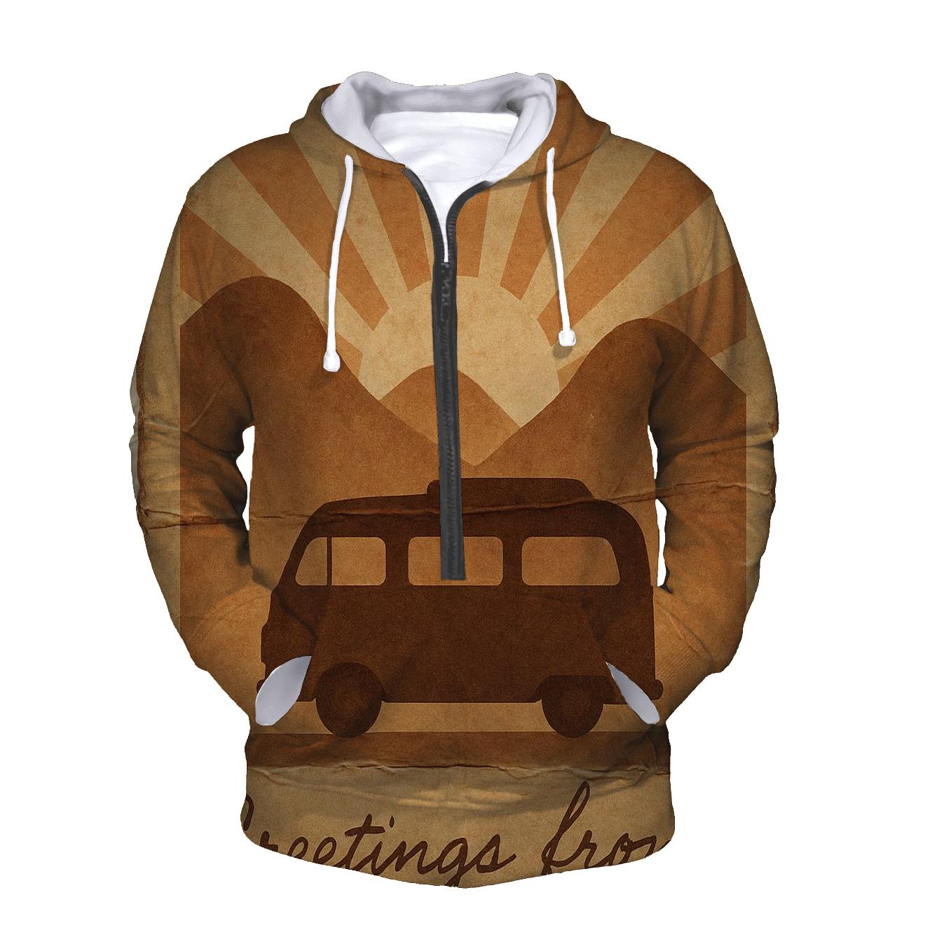Sepia Postcard Roadtrip Scene hoodies fashion