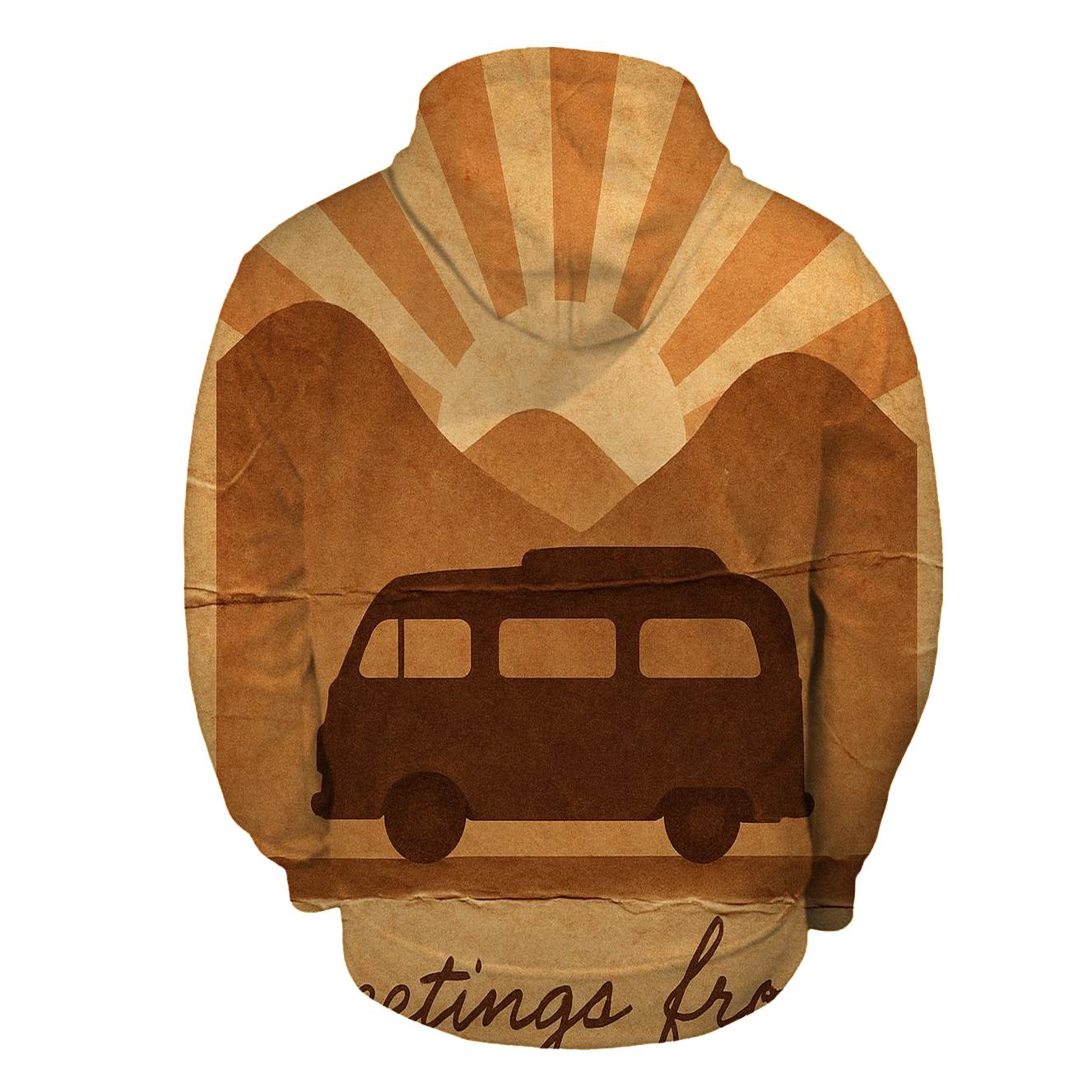Sepia Postcard Roadtrip Scene hoodies fashion