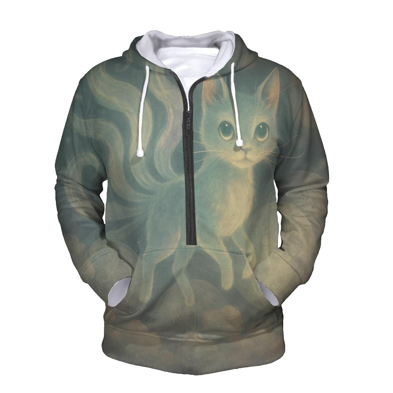 Surreal Dreamscape Cat hoodie trends