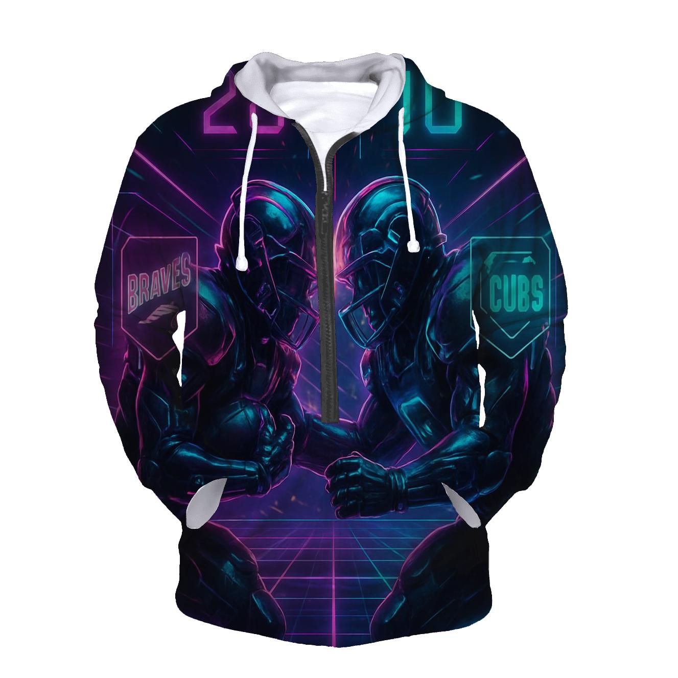 Neon Circuit Clash graphic hoodies