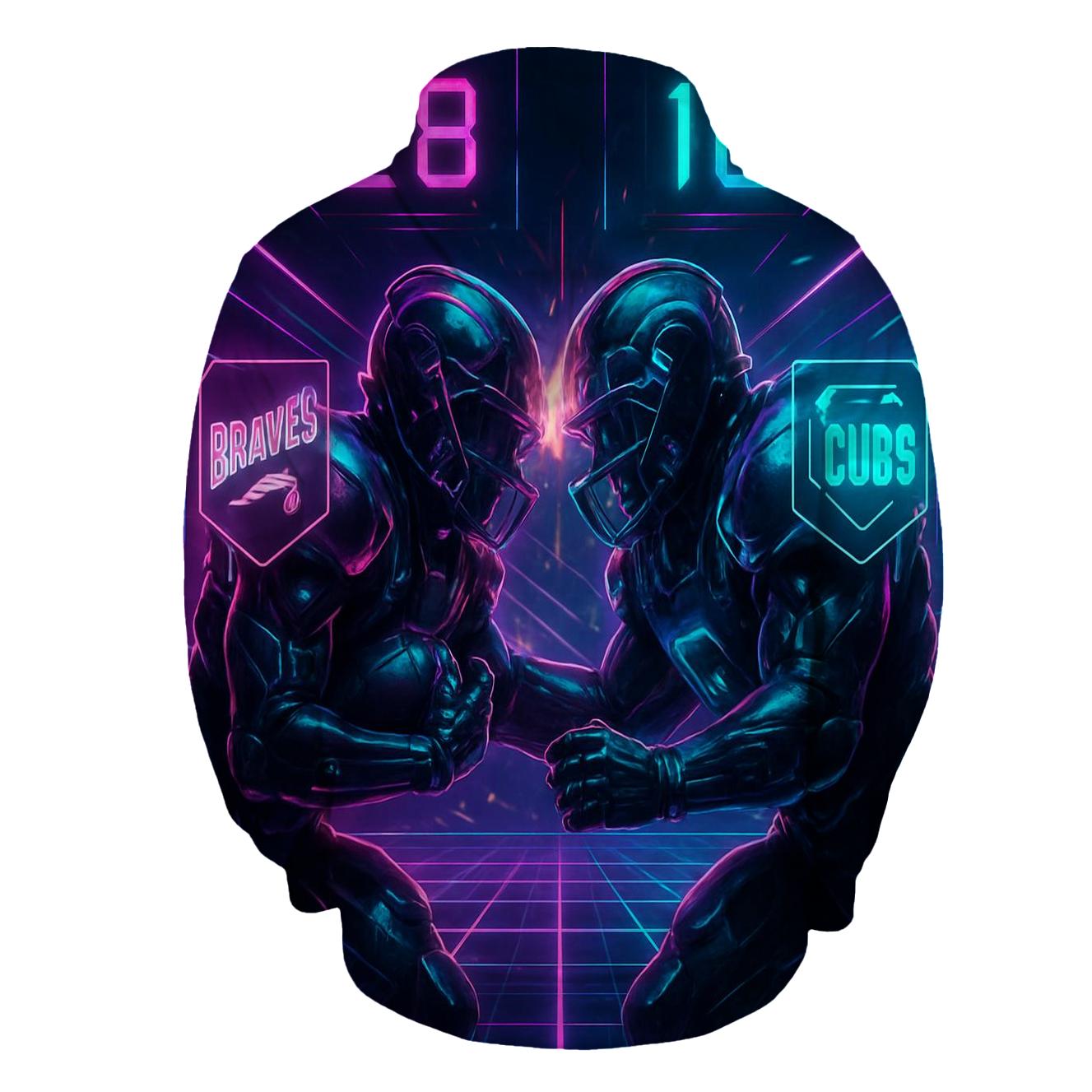 Neon Circuit Clash graphic hoodies