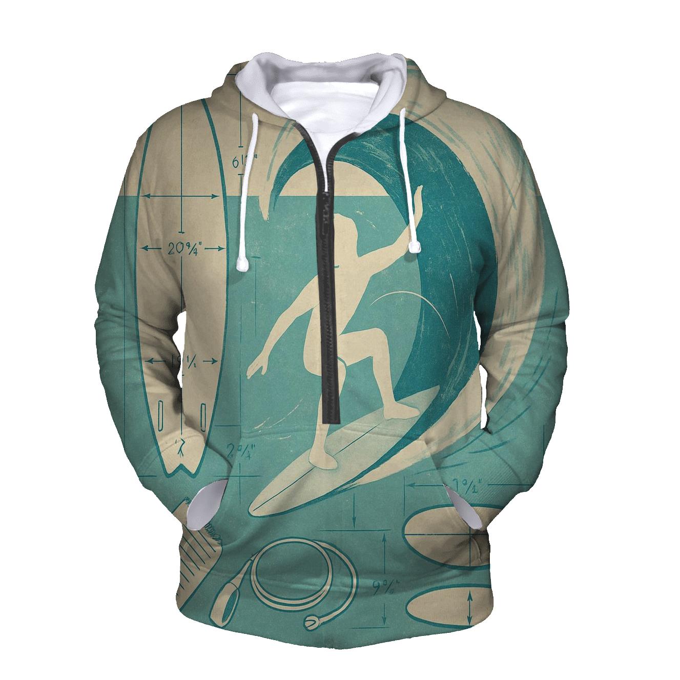 Seaside Surf Blueprint designer hoodies
