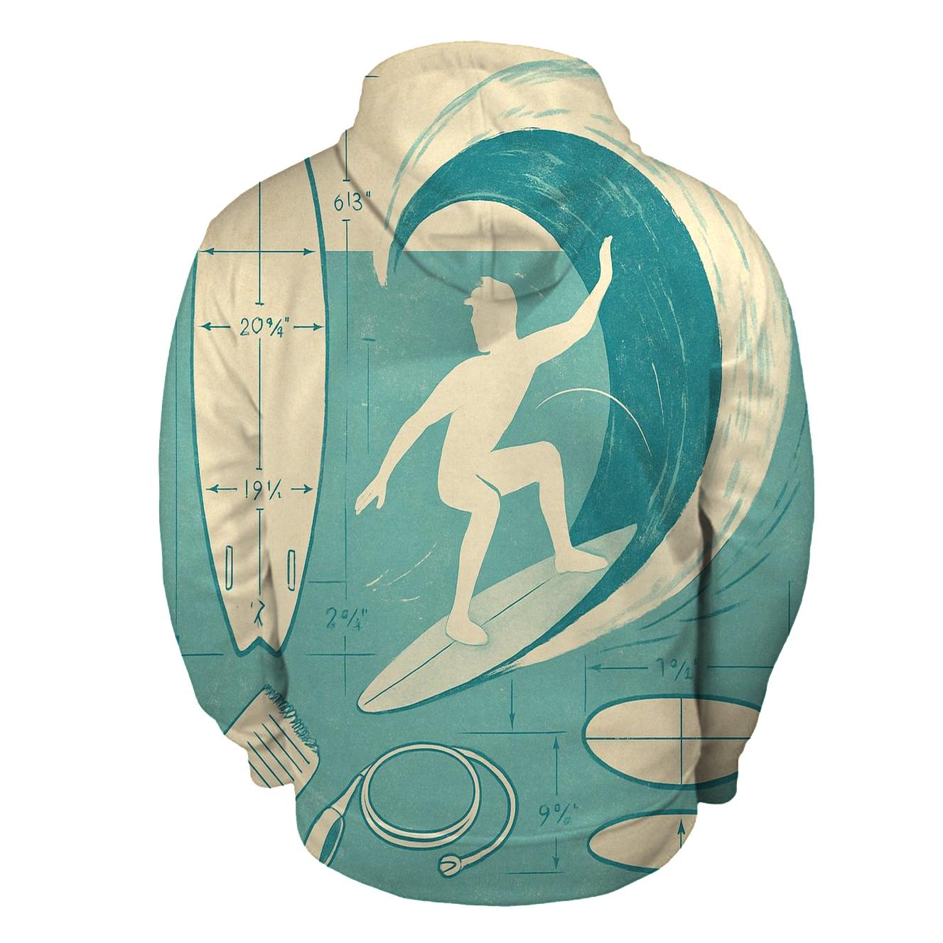 Seaside Surf Blueprint designer hoodies