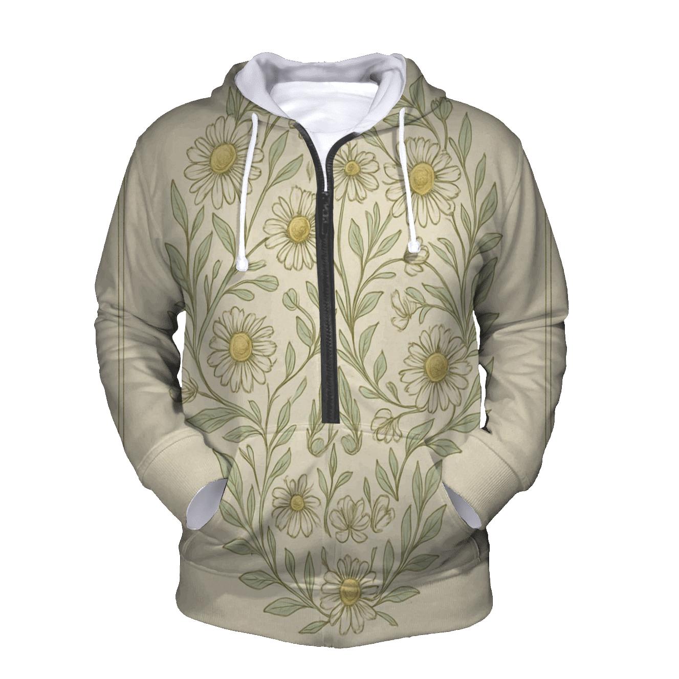 Floral Skull Chamomile heavyweight hoodies