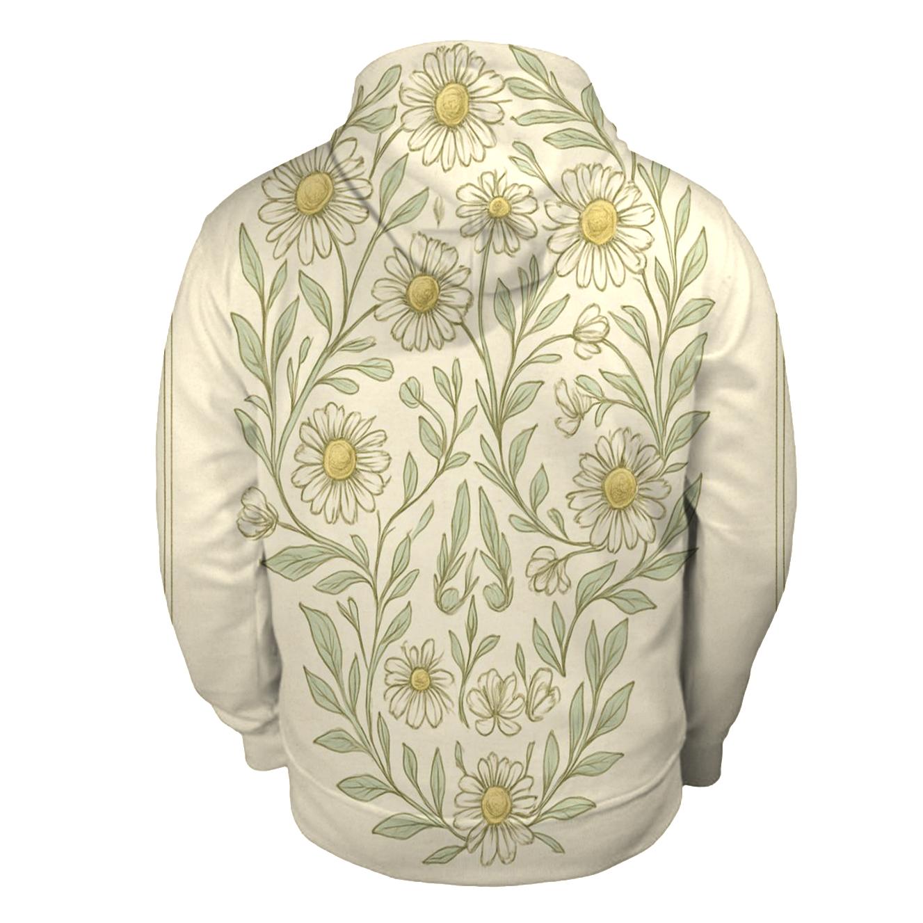 Floral Skull Chamomile heavyweight hoodies