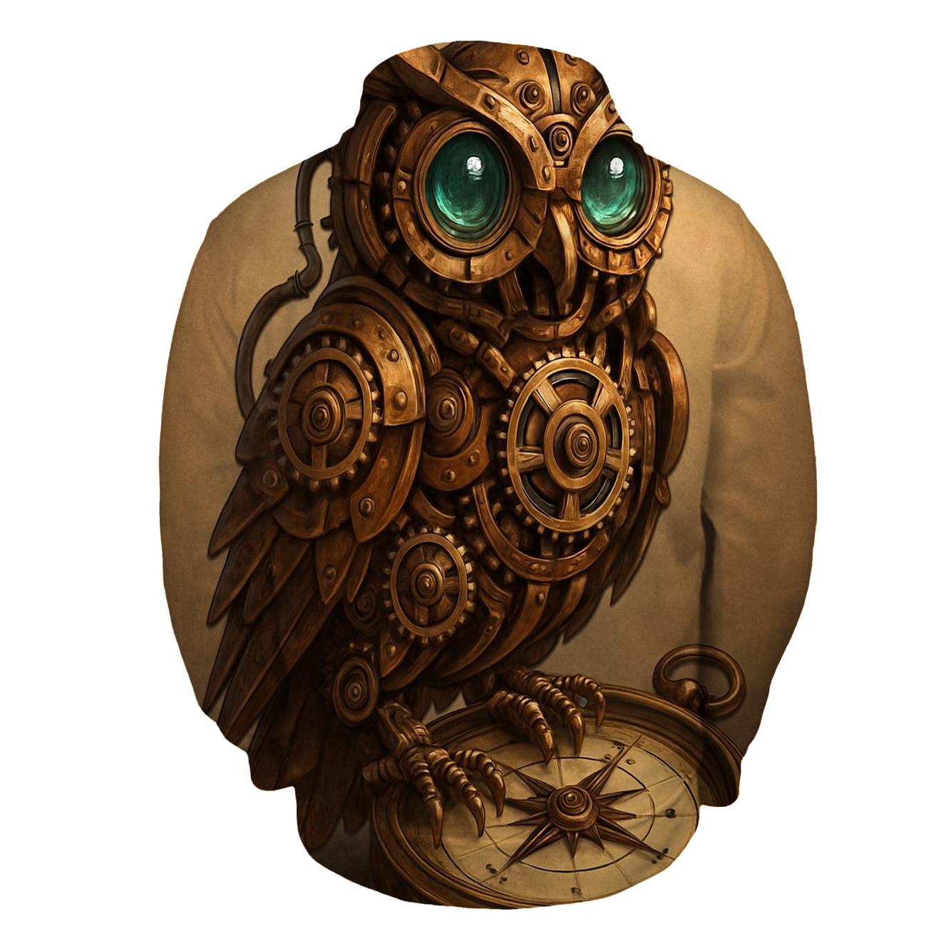 Steampunk Mechanical Owl hoodie trends