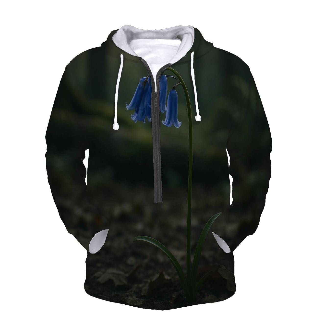 Wild Bluebell Root Crown Portrait lightweight hoodies