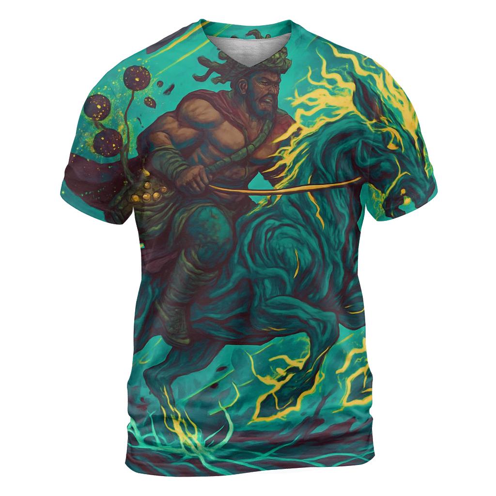 Thundervine Beast Rider vibrant all-over design tees