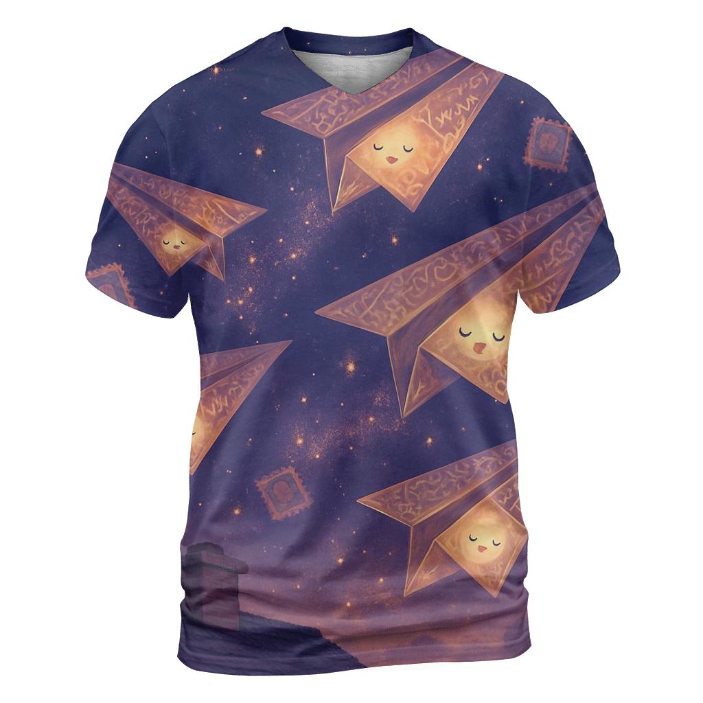 Paperplane Constellation Choir trendy printed shirt styles