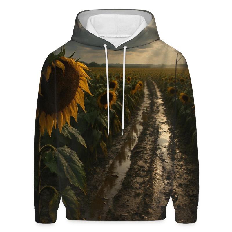 Sunflower Field After Harvest Rain custom hoodies