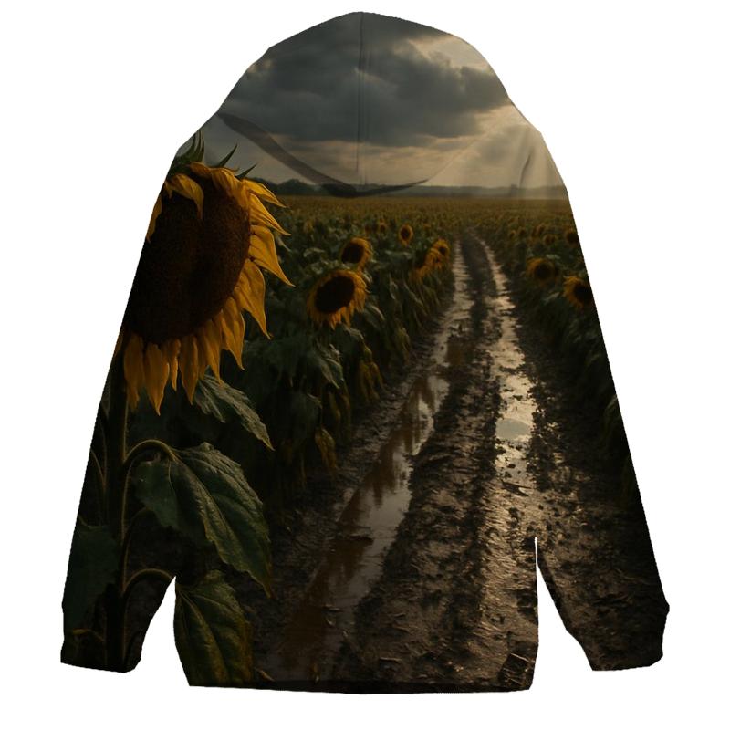 Sunflower Field After Harvest Rain custom hoodies