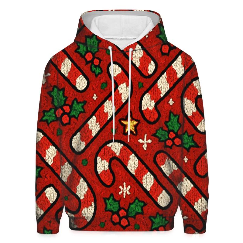 Kitschy Candy Cane Herringbone Design hoodie styles