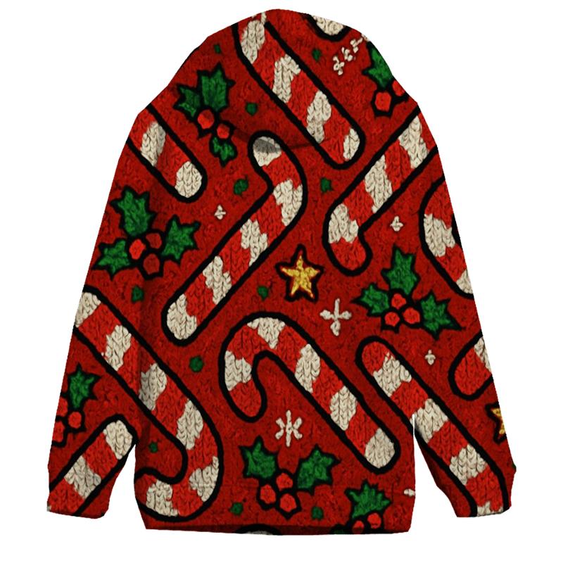 Kitschy Candy Cane Herringbone Design hoodie styles