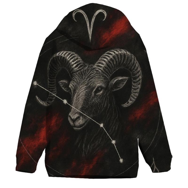 Aries Fire Constellation Map zip-up hoodies
