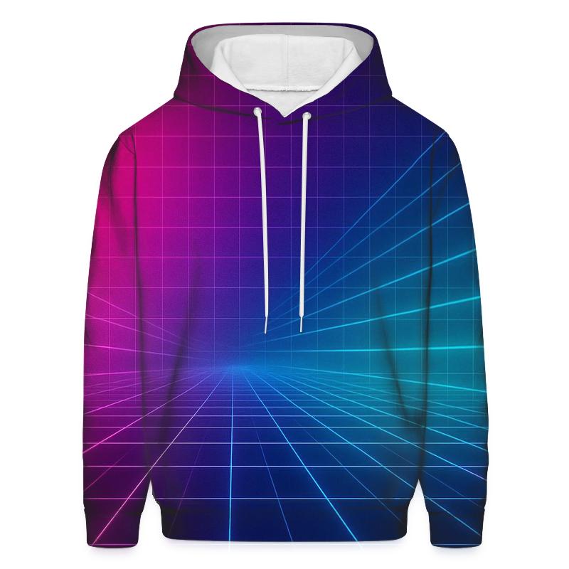 Neon Grid Horizon heavyweight hoodies