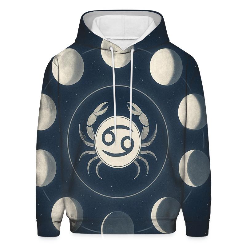 Cancer Moon Phase Cycle embroidered hoodies