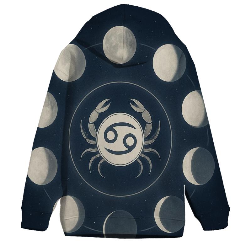 Cancer Moon Phase Cycle embroidered hoodies