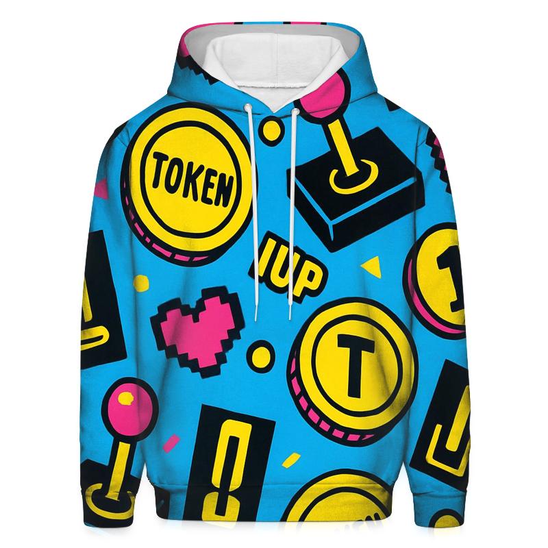 Retro Arcade Tokens designer hoodies