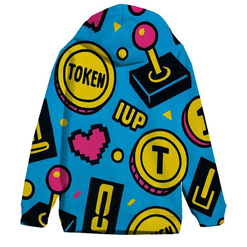 Retro Arcade Tokens designer hoodies