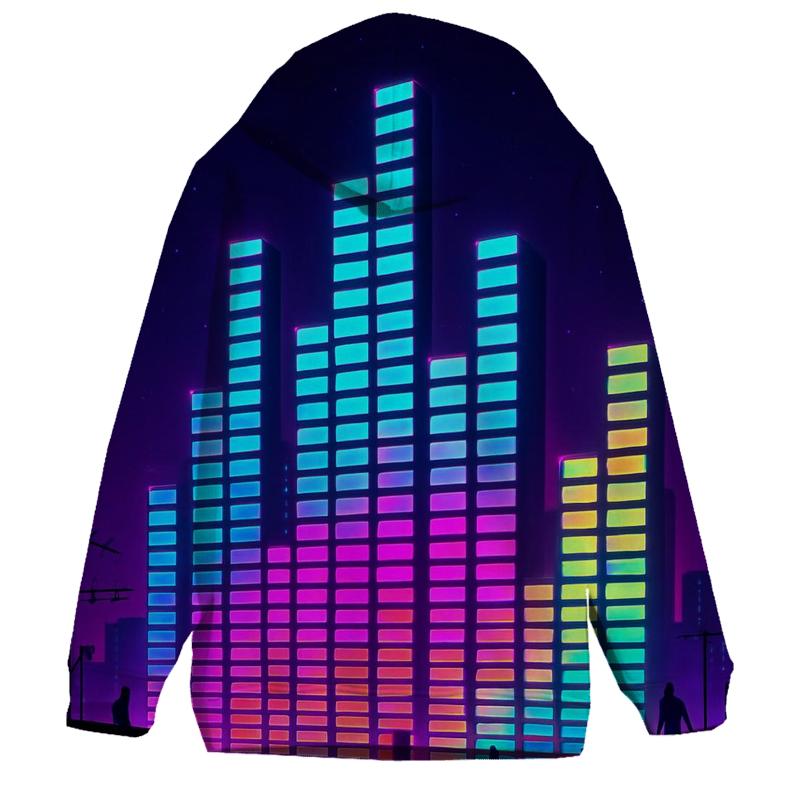 Neon Equalizer Skyline hoodie styles