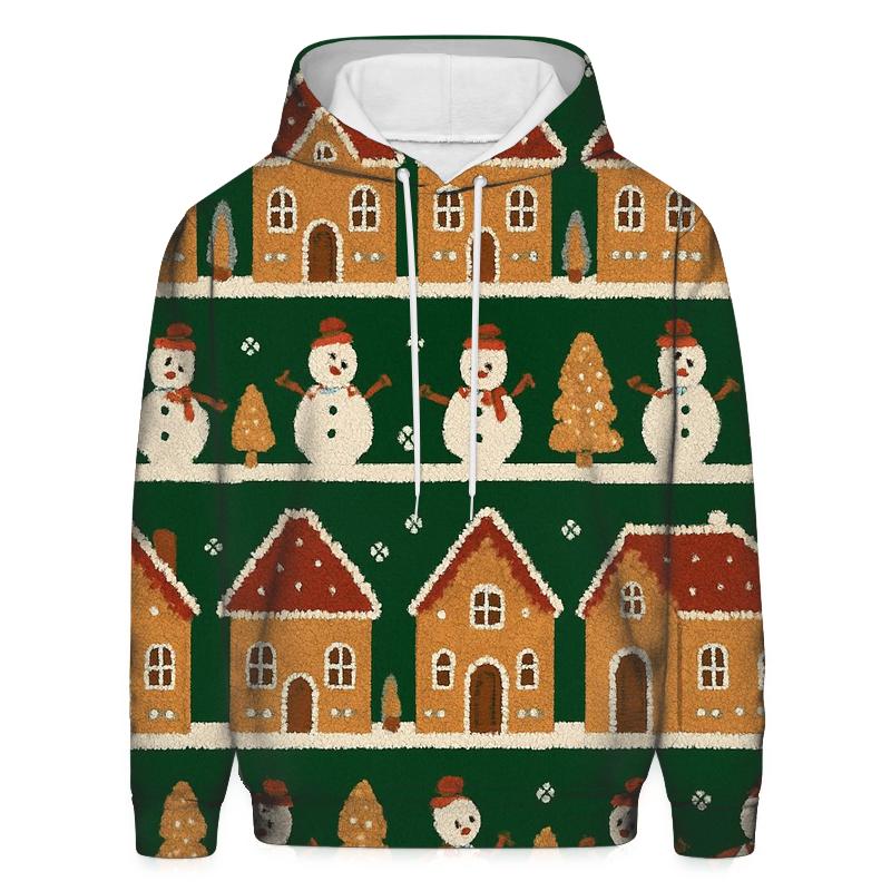 Gingerbread Village Parade Design embroidered hoodies