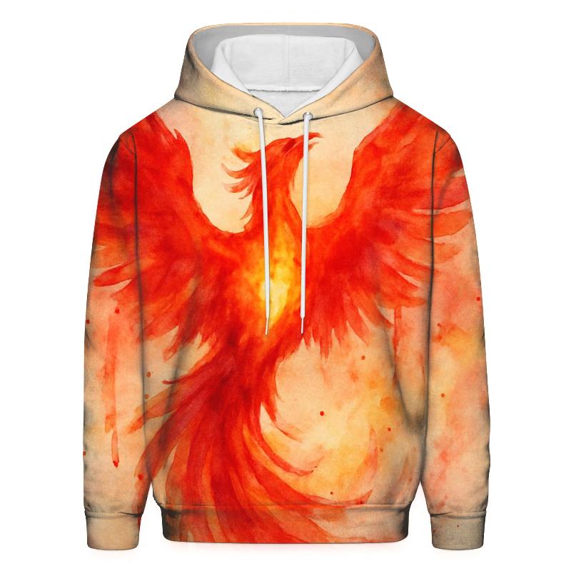 Watercolor Phoenix Rising designer hoodies