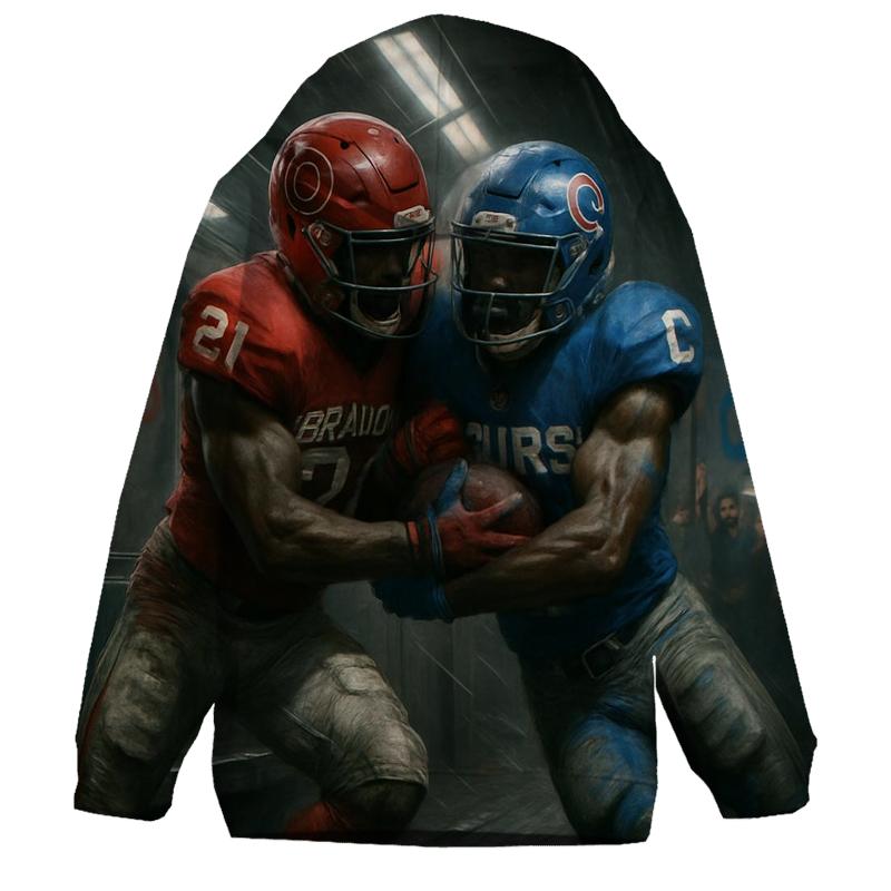 Midnight Subway Faceoff printed hoodies