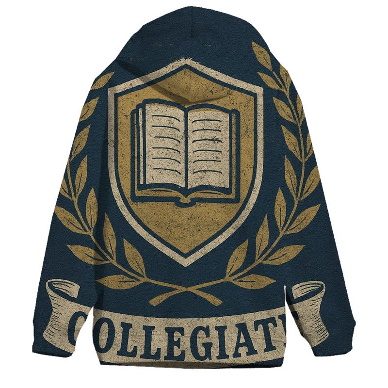 Faded College Crest Emblem pullover hoodies