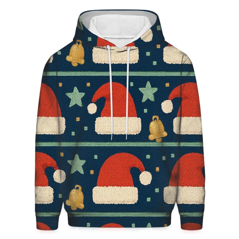 Santa Hat Scatter Bands Design printed hoodies