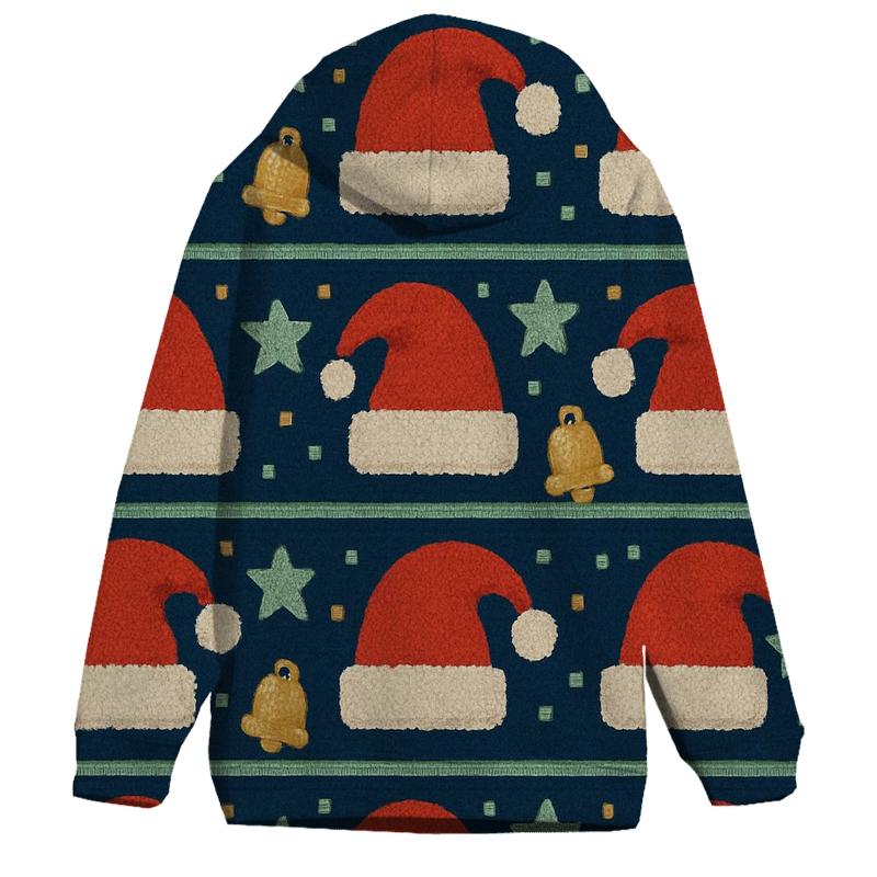 Santa Hat Scatter Bands Design printed hoodies