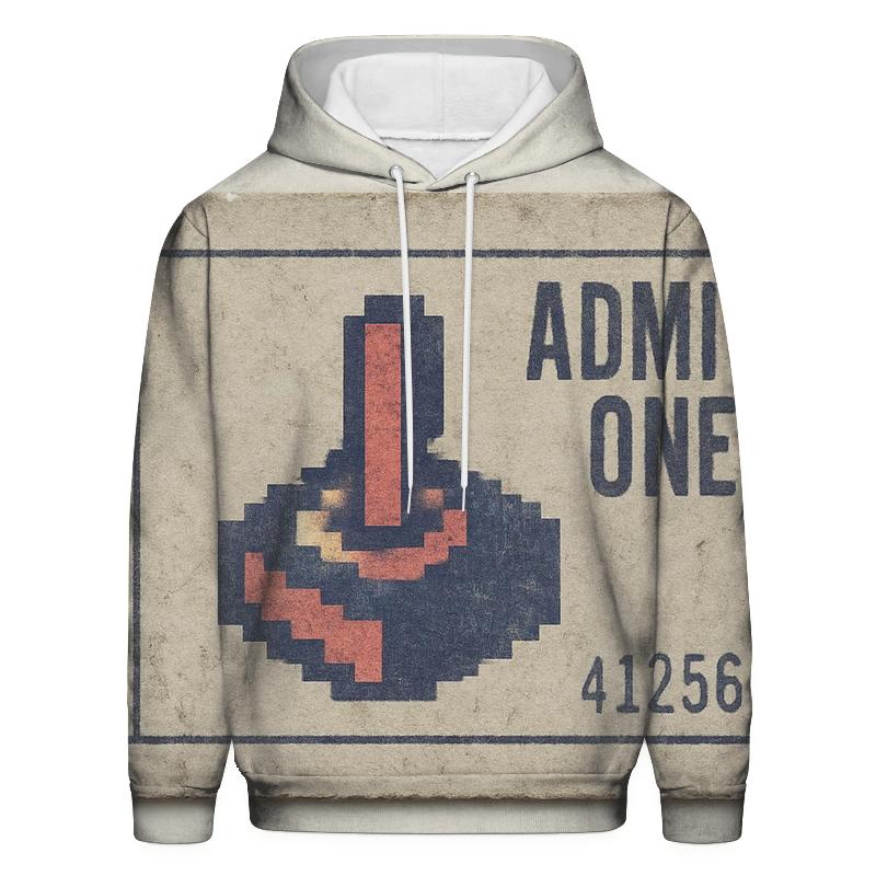 Classic 80s Arcade Ticket Stub embroidered hoodies