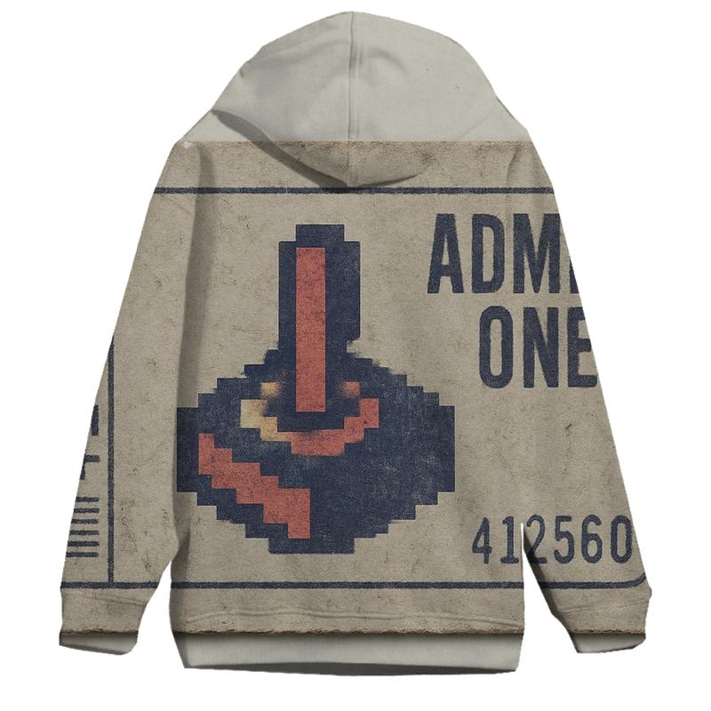 Classic 80s Arcade Ticket Stub embroidered hoodies