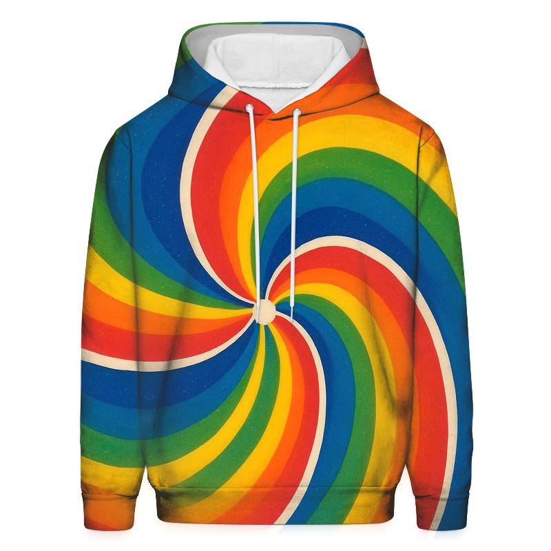 Split Rainbow Spiral graphic hoodies