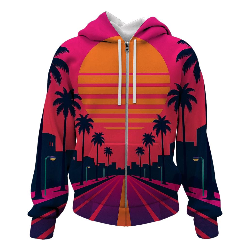 Neon Sunset Boulevard premium hoodies