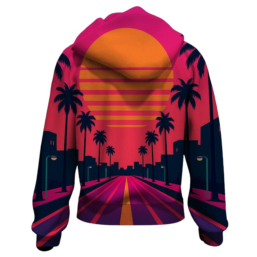 Neon Sunset Boulevard premium hoodies